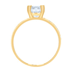 10kt Yellow Gold Womens Cubic-Zirconia Bridal Engagement Ring