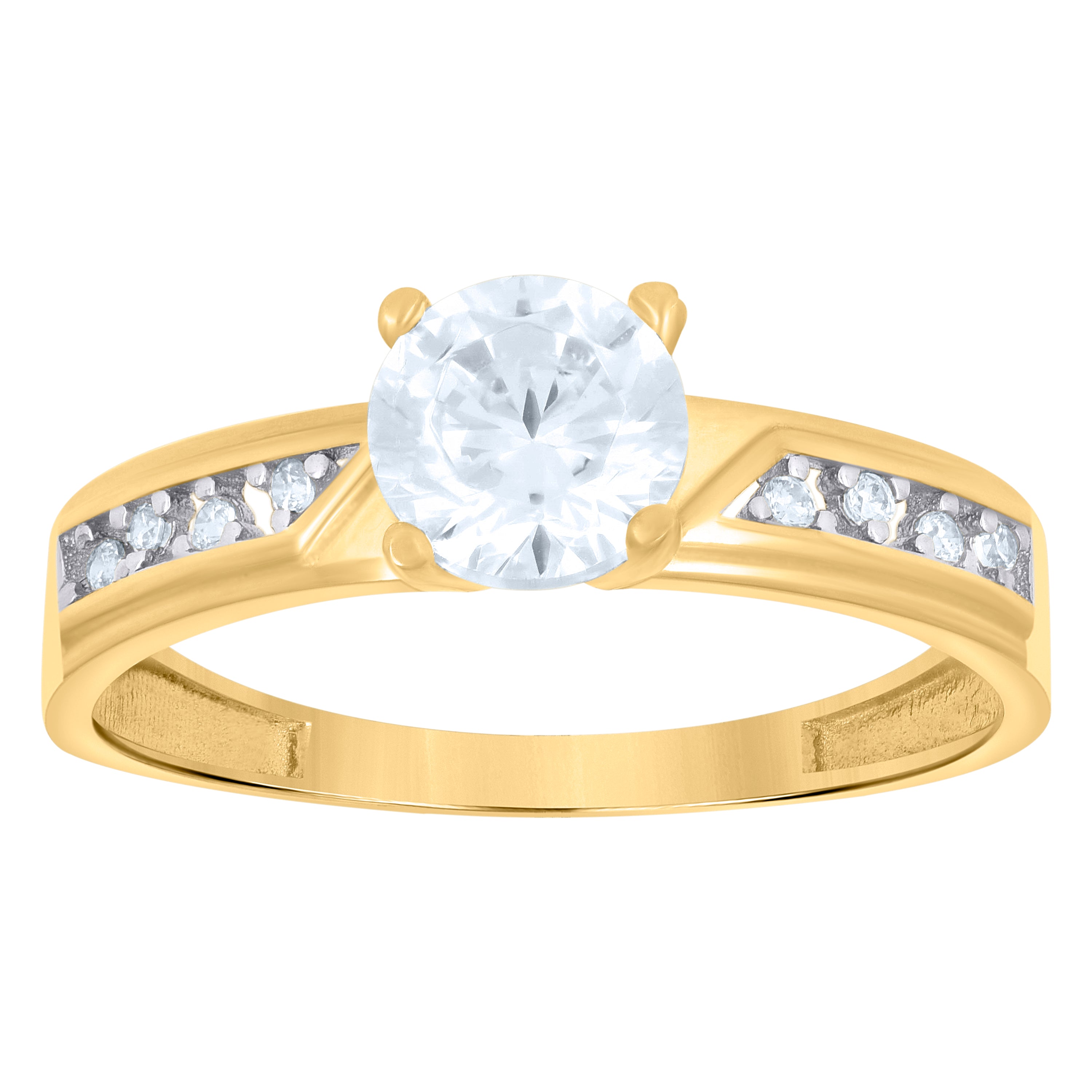 10kt Tri-Color Gold Womens Cubic-Zirconia Trio Ring Set