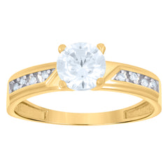 10kt Tri-Color Gold Womens Cubic-Zirconia Trio Ring Set