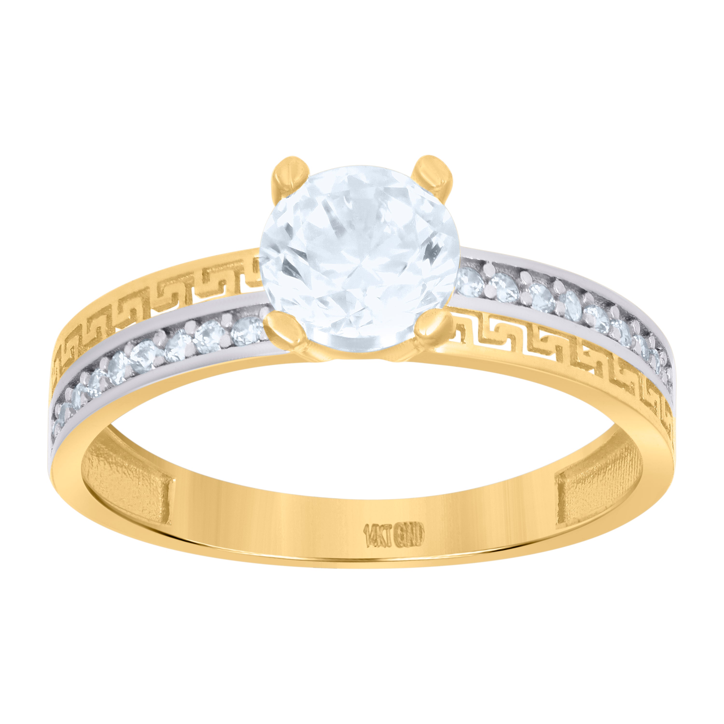 10kt Tri-Color Gold Womens Cubic-Zirconia Trio Ring Set