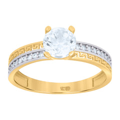 10kt Tri-Color Gold Womens Cubic-Zirconia Trio Ring Set