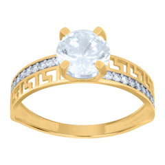 10Kt Gold Womens Tri-Color Cz Guadalupe Mary Heart Religious Band Ring