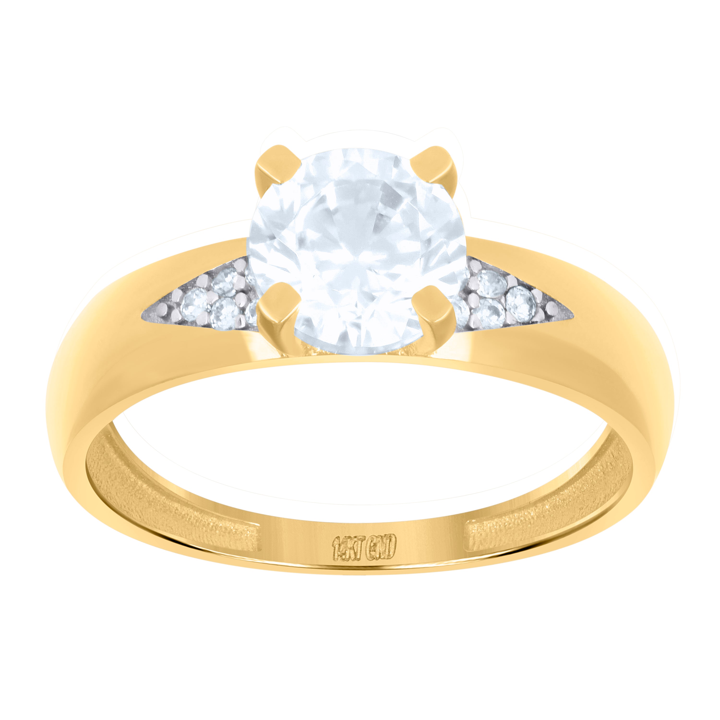 10kt Yellow Gold Womens Cubic-Zirconia Bow Fashion Ring