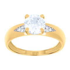 10kt Yellow Gold Womens Cubic-Zirconia Bow Fashion Ring