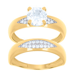 10kt Yellow Gold Womens Cubic-Zirconia Bow Fashion Ring