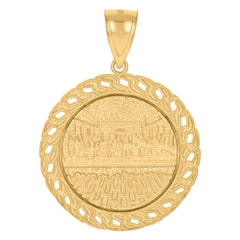 10kt Yellow Gold Mens Trap House Fashion Charm Pendant