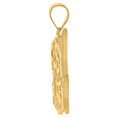 10kt Yellow Gold Mens Zodiac Sign Leo Lion Charm Pendant