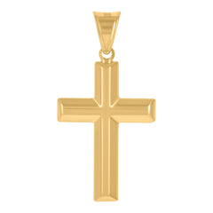 14kt Two-tone Gold Unisex Crucifix Cross Religious Charm Pendant