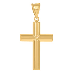 14kt Two-Tone Gold Mens Cross Religious Charm Pendant