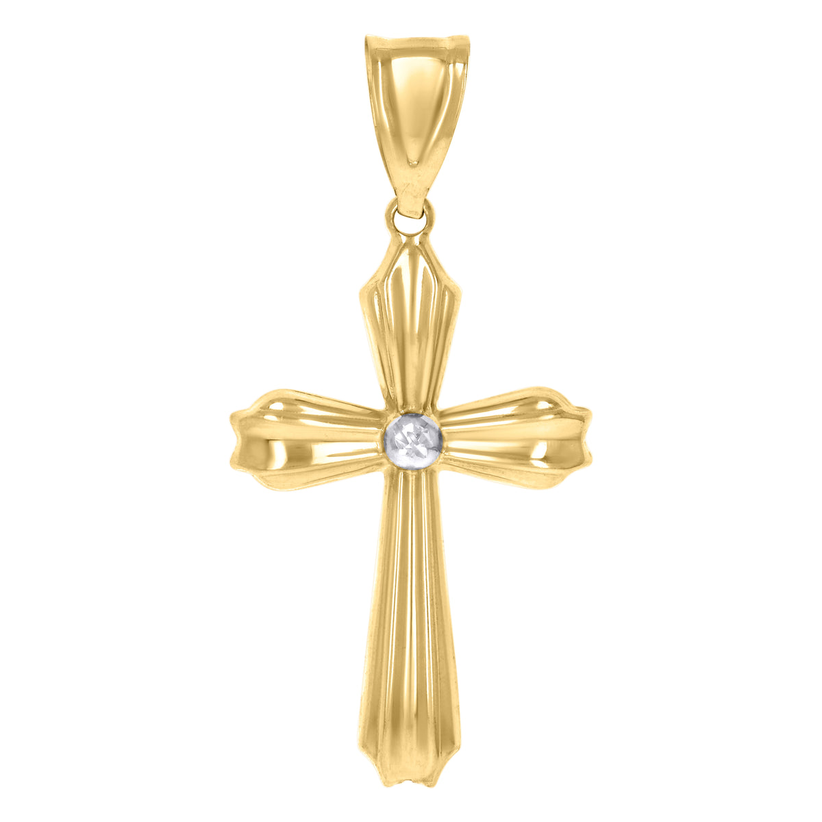 14kt Yellow Gold Unisex Cross Religious Charm Pendant