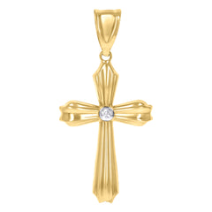 14kt Yellow Gold Unisex Cross Religious Charm Pendant