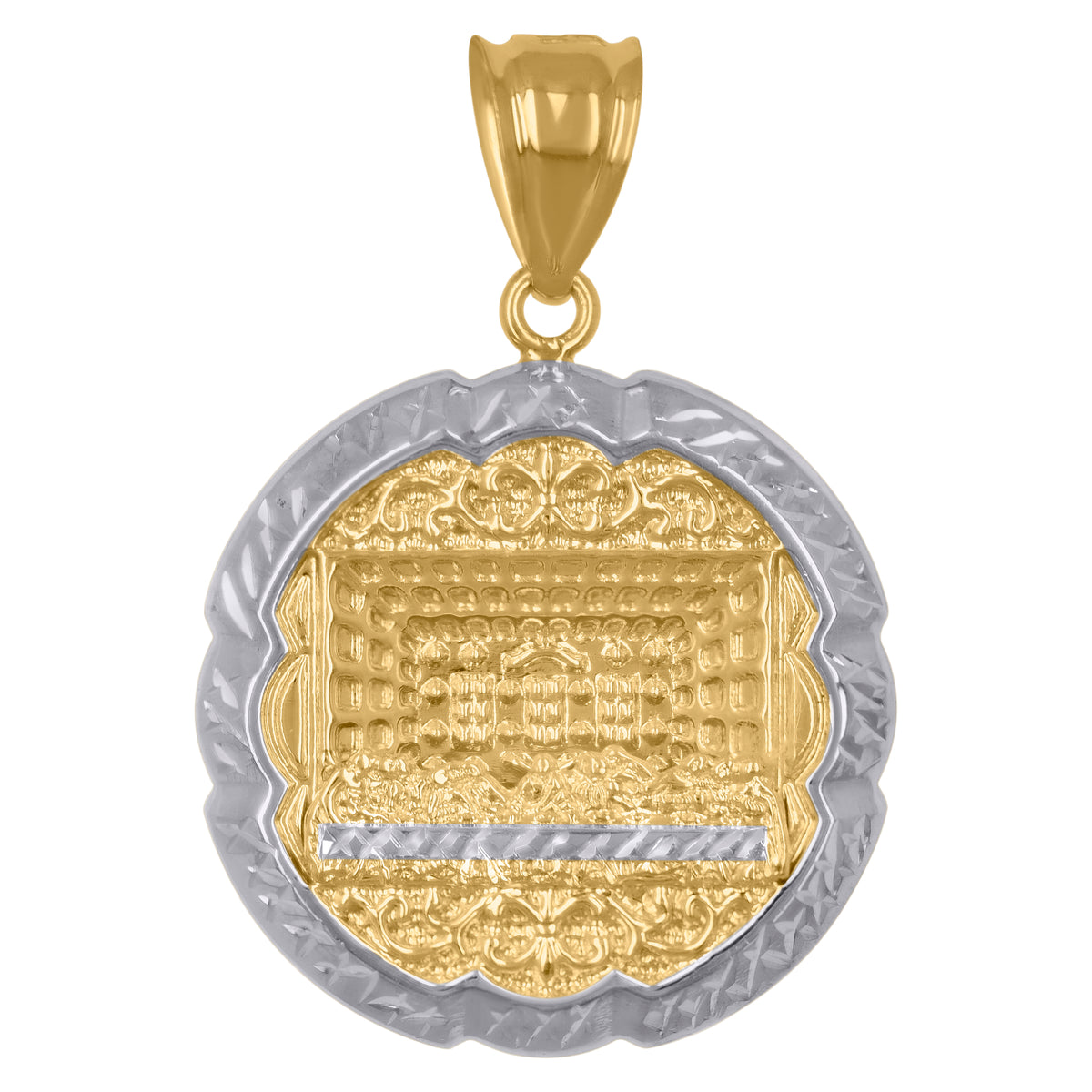 14kt Two-tone Gold Mens Last Supper Religious Charm Pendant