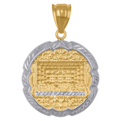 14kt Two-tone Gold Mens Last Supper Religious Charm Pendant