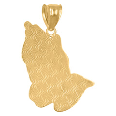 14kt Two-tone Gold Mens Praying Hands Symbol Religious Charm Pendant