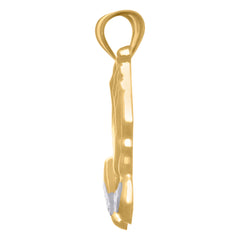 14kt Two-tone Gold Mens Praying Hands Symbol Religious Charm Pendant