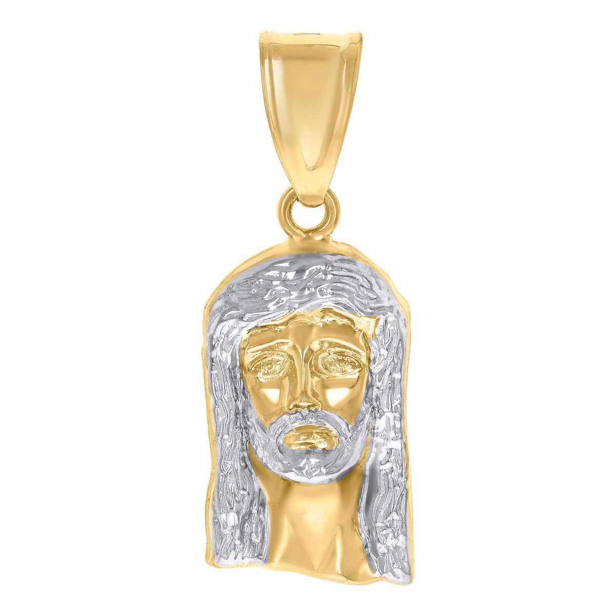 14kt Two-tone Gold Mens Jesus Religious Charm Pendant