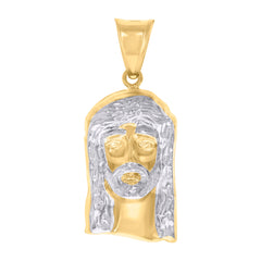 14kt Two-Tone Gold Mens Jesus Religious Charm Pendant
