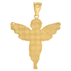 14kt Two-tone Gold Mens Angel Religious Charm Pendant