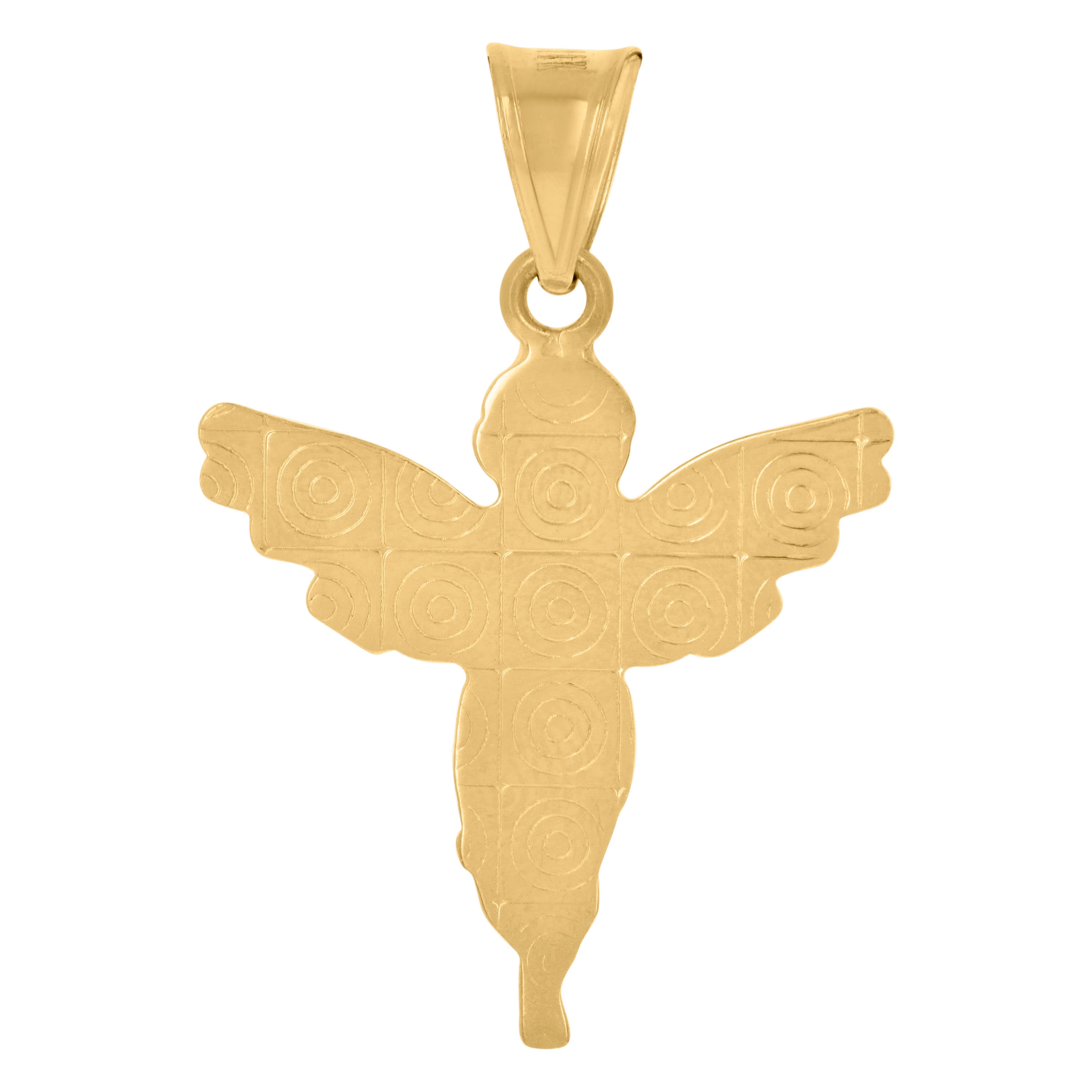 14kt Two-Tone Gold Mens Angel Religious Charm Pendant