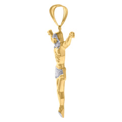 14kt Two-tone Gold Mens Jesus Religious Charm Pendant