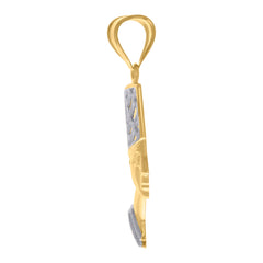 14kt Two-tone Gold Mens Nefertiti Egyptian Charm Pendant