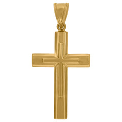 14kt Two-tone Gold Mens Cross Religious Charm Pendant