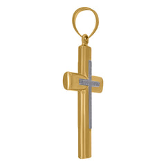 14kt Two-tone Gold Mens Cross Religious Charm Pendant