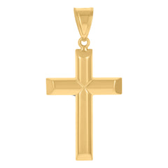 14kt Two-tone Gold Unisex Crucifix Cross Religious Charm Pendant