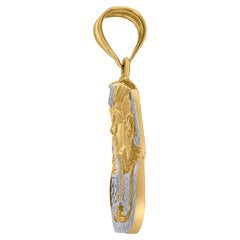 14kt Two-tone Gold Mens Pharaoh Egyptian Charm Pendant