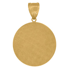 14kt Two-tone Gold Mens Medallion Jesus Religious Charm Pendant