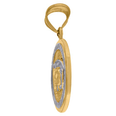 14kt Two-Tone Gold Mens Medusa Egyptian Fashion Charm Pendant