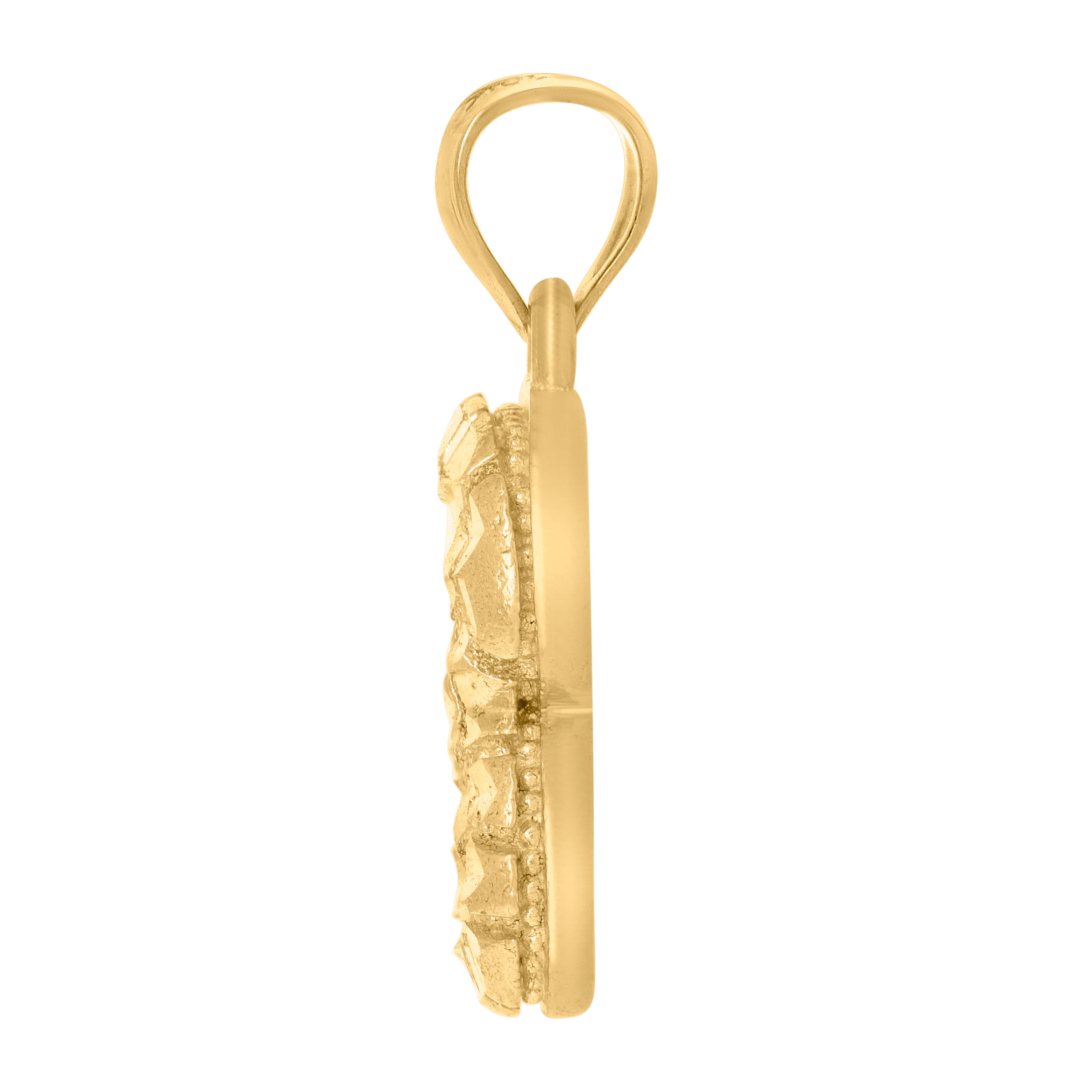 10kt Yellow Gold Mens Women Cubic Zirconia Angel Wings Religious Charm Pendant