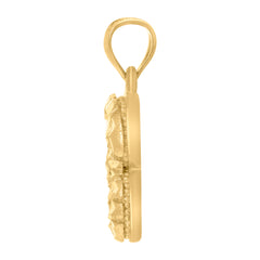 10kt Yellow Gold Mens Women Cubic Zirconia Angel Wings Religious Charm Pendant