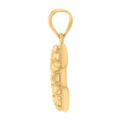 10kt Yellow Gold Mens Women Cubic Zirconia Angel Wings Religious Charm Pendant