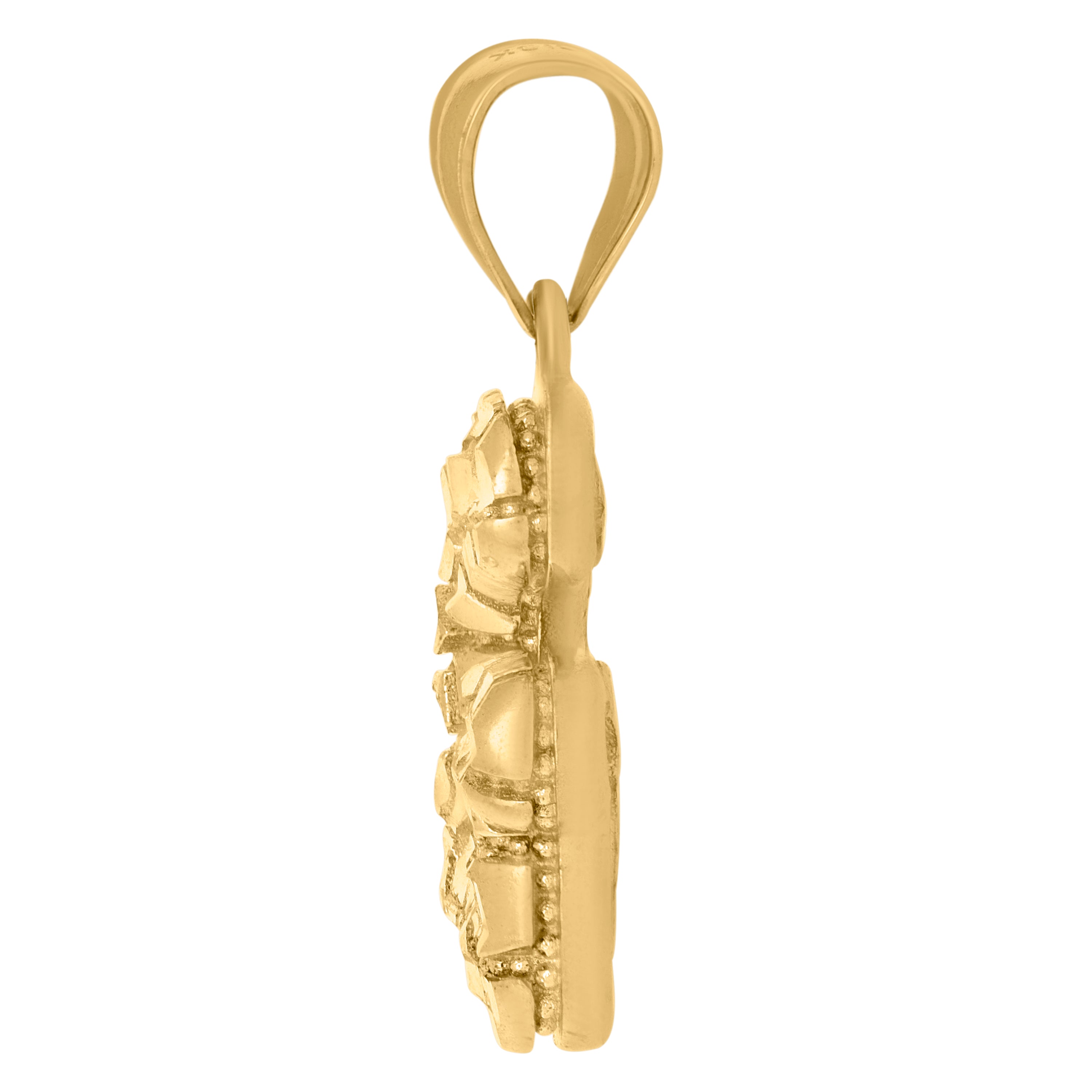 10kt Yellow Gold Mens Women Cubic Zirconia Cross Religious Charm Pendant