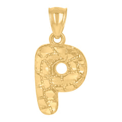 10kt Yellow Gold Mens Women Nugget Textured Ankh Cross Religious Charm Pendant