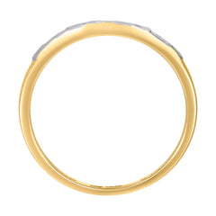 10kt Two-Tone Gold Womens Baguette Cubic-Zirconia Textured Twisted Hoops Huggies Earrings