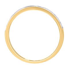 10kt Two-Tone Gold Womens Baguette Cubic-Zirconia Textured Twisted Hoops Huggies Earrings