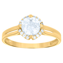 14kt Yellow Gold Womens Cubic-Zirconia Fashion Ring