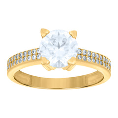 14kt Yellow Gold Womens Cubic-Zirconia Fashion Ring