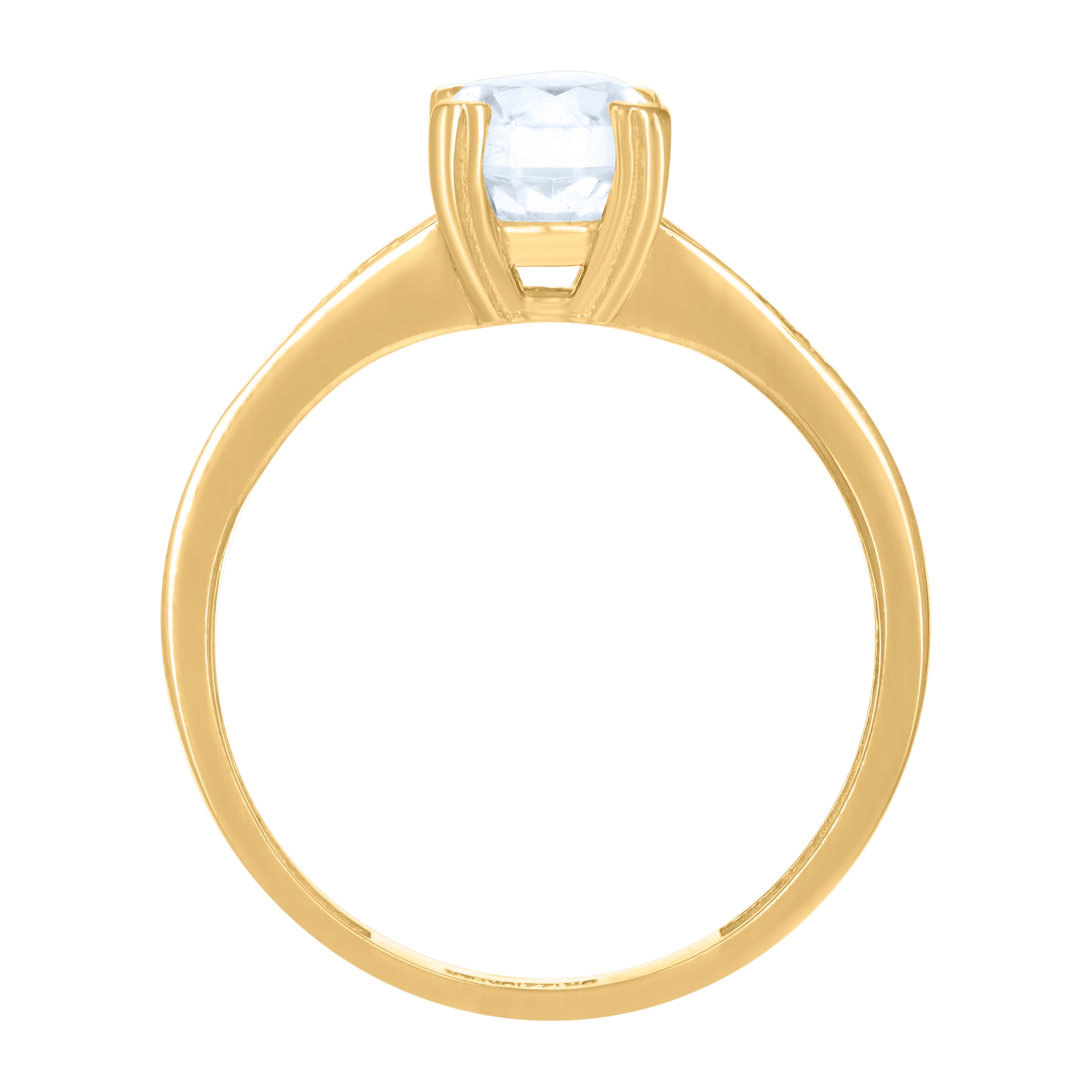 10kt Yellow Gold Womens Cubic-Zirconia Fashion Ring