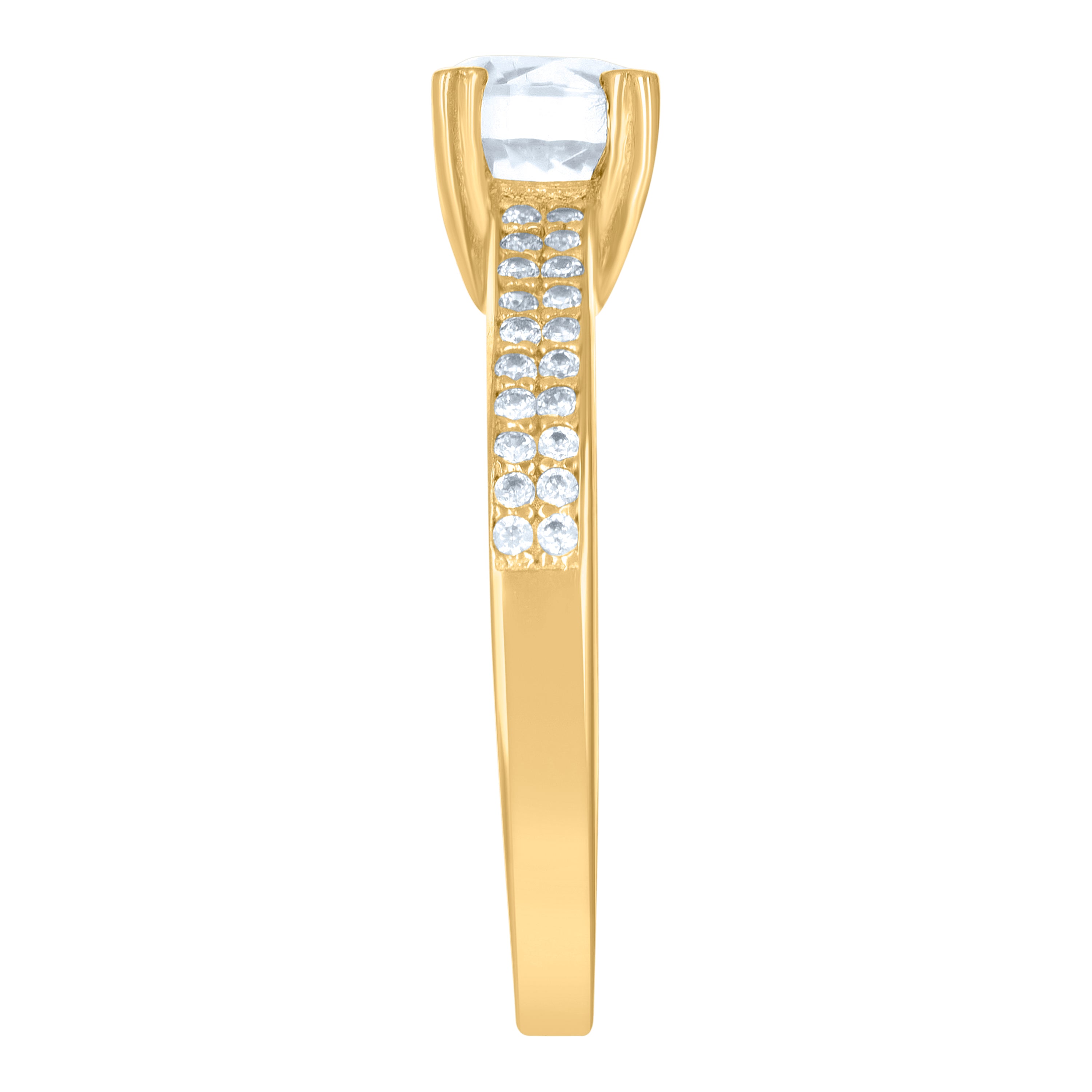 10kt Yellow Gold Womens Cubic-Zirconia Fashion Ring