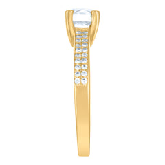 10kt Yellow Gold Womens Cubic-Zirconia Fashion Ring
