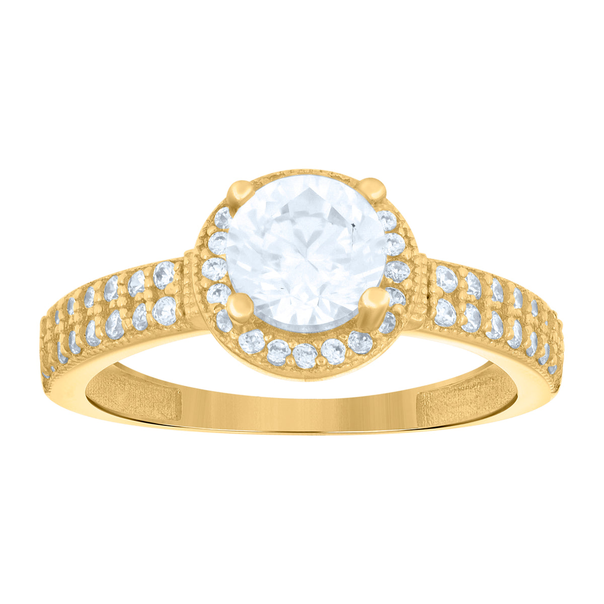 14kt Yellow Gold Womens Cubic-Zirconia Fashion Ring