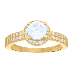 14kt Yellow Gold Womens Cubic-Zirconia Fashion Ring