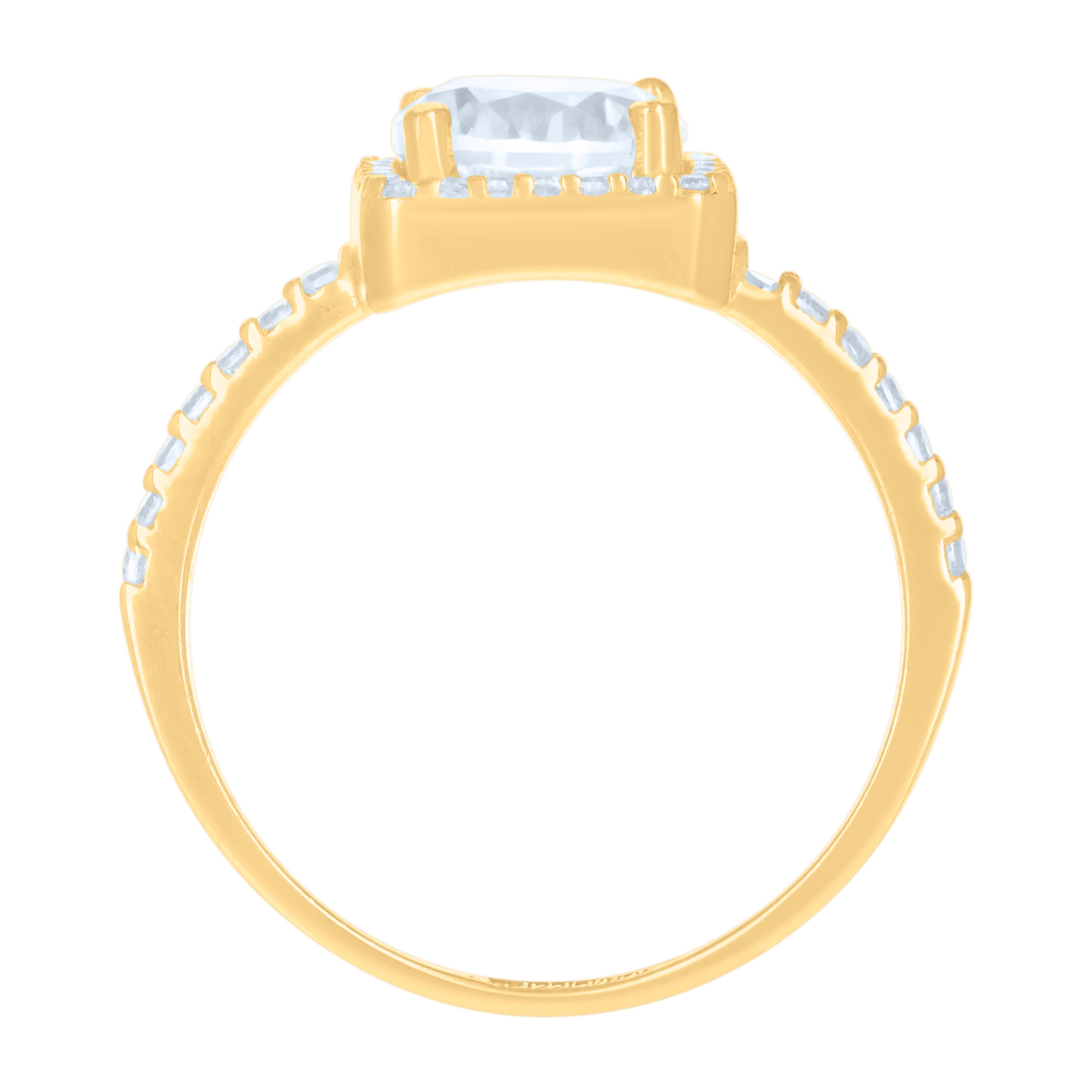 10kt Yellow Gold Womens Cubic-Zirconia Fashion Ring