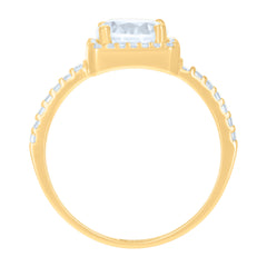 10kt Yellow Gold Womens Cubic-Zirconia Fashion Ring