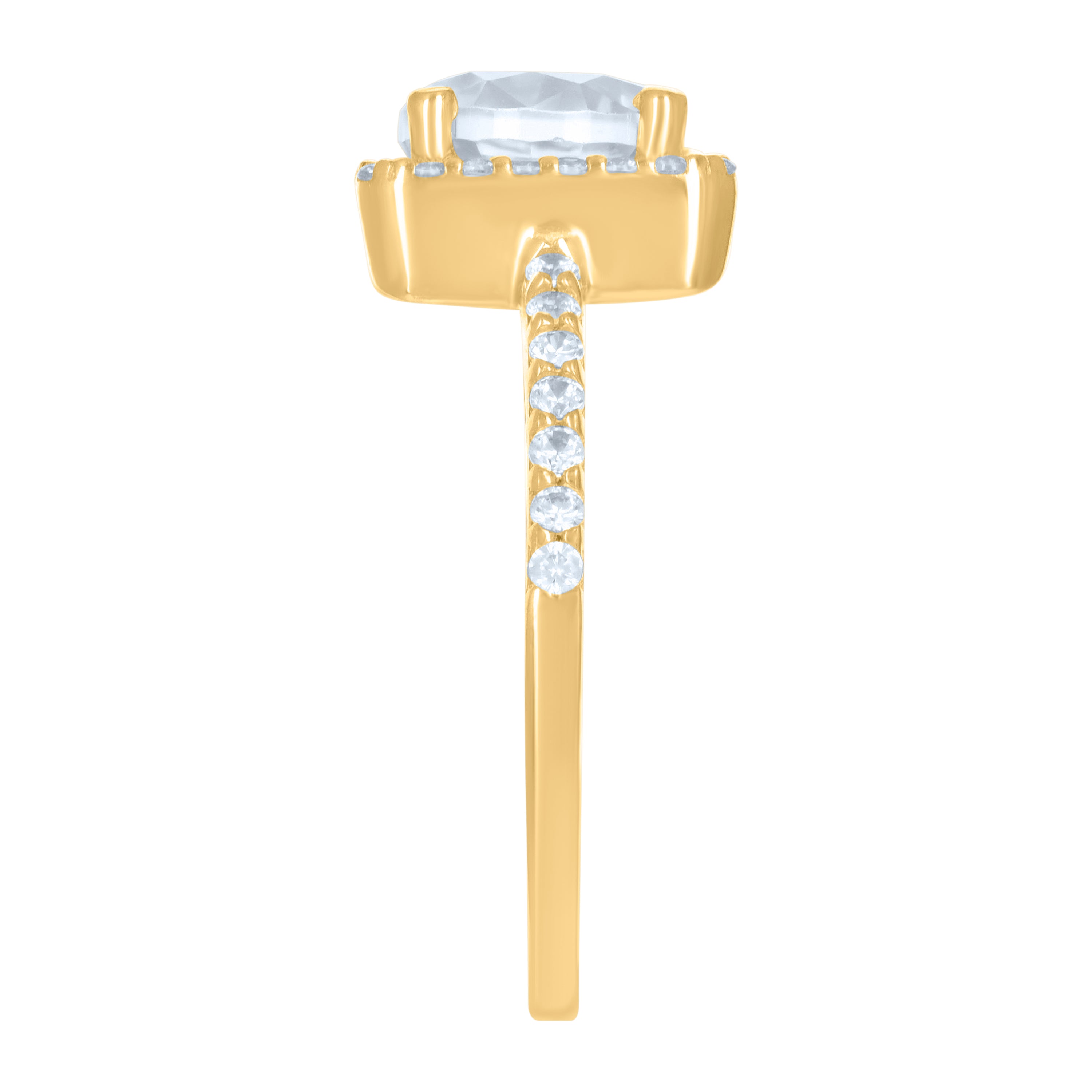 10kt Yellow Gold Womens Cubic-Zirconia Fashion Ring