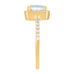 10kt Yellow Gold Womens Cubic-Zirconia Fashion Ring