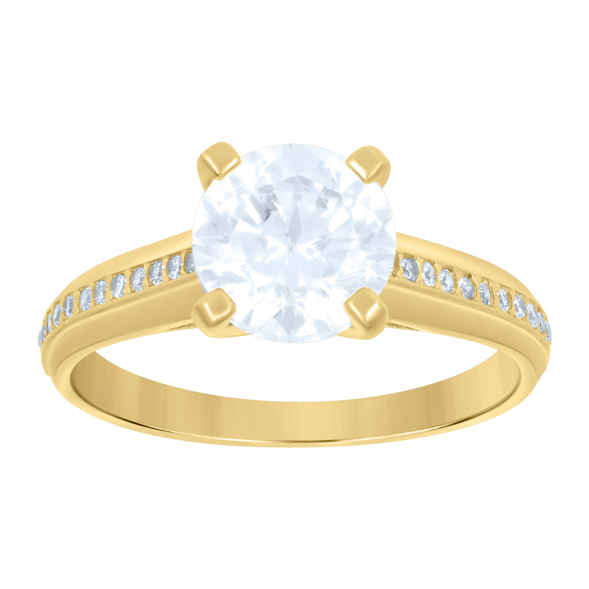 14kt Yellow Gold Womens Cubic-Zirconia Fashion Ring